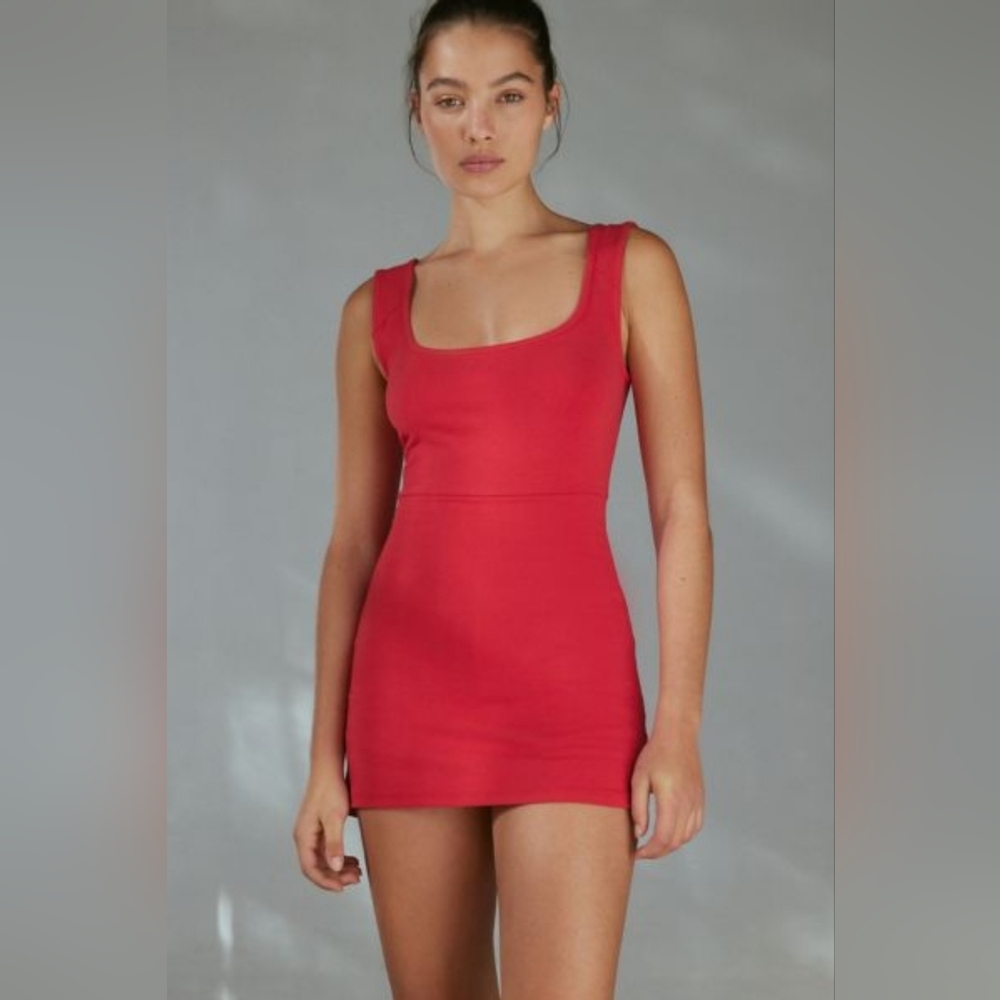 UO Bec Skort Mini Dress In Red